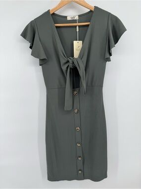 Julia Tie-Front Button-Down Dress Women's Size L-XL NWT Western, Boho